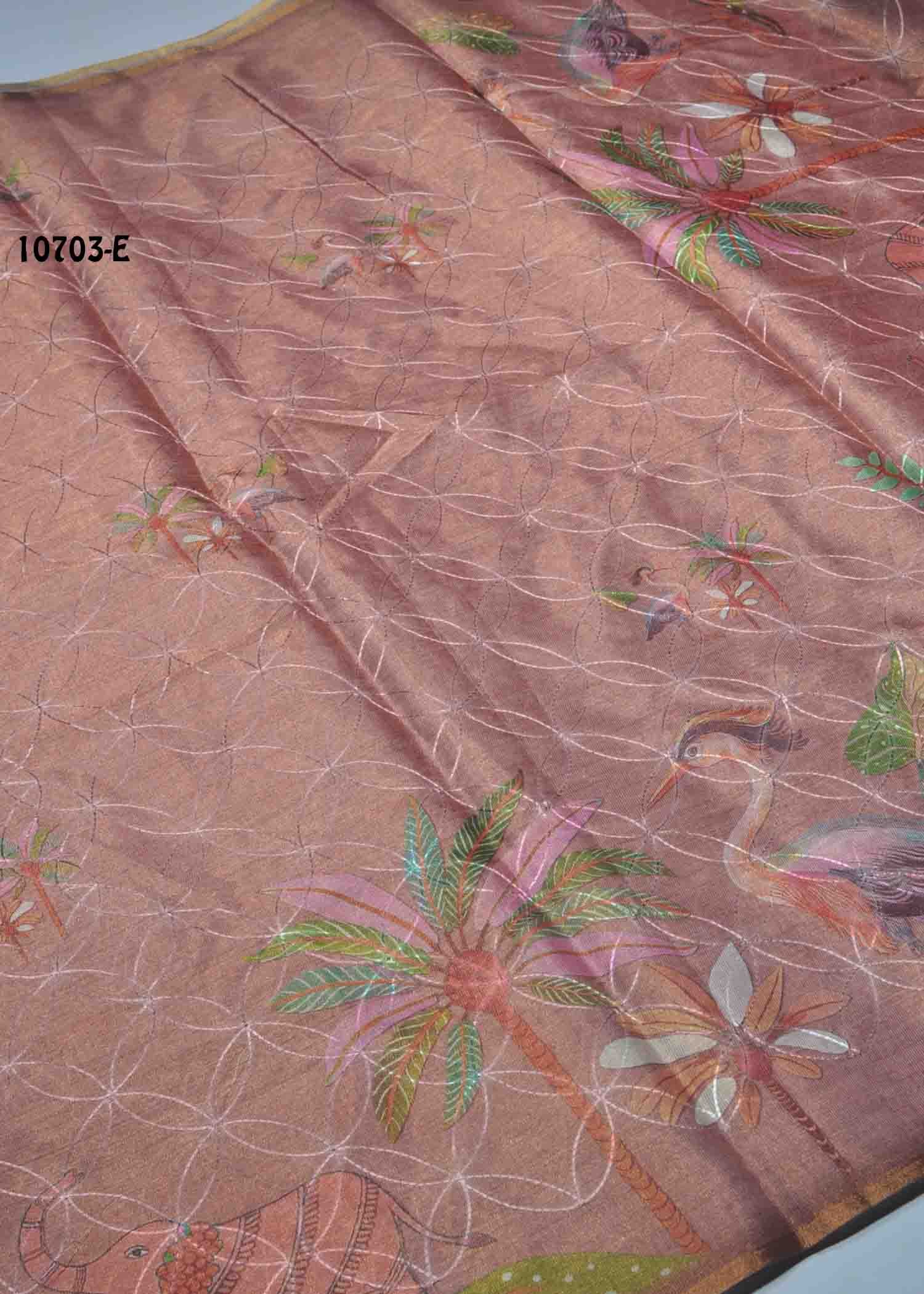 Vidhya -10703-E Metallic copper Color Excellent Linen Cotton Saree CM1478082 (RR3C)