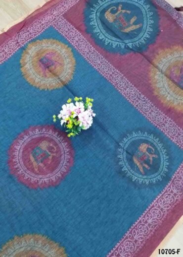 Anandhi -10705-F Peacockblue Color Excellent Linen Cotton Saree CM1479707 (RR3C)