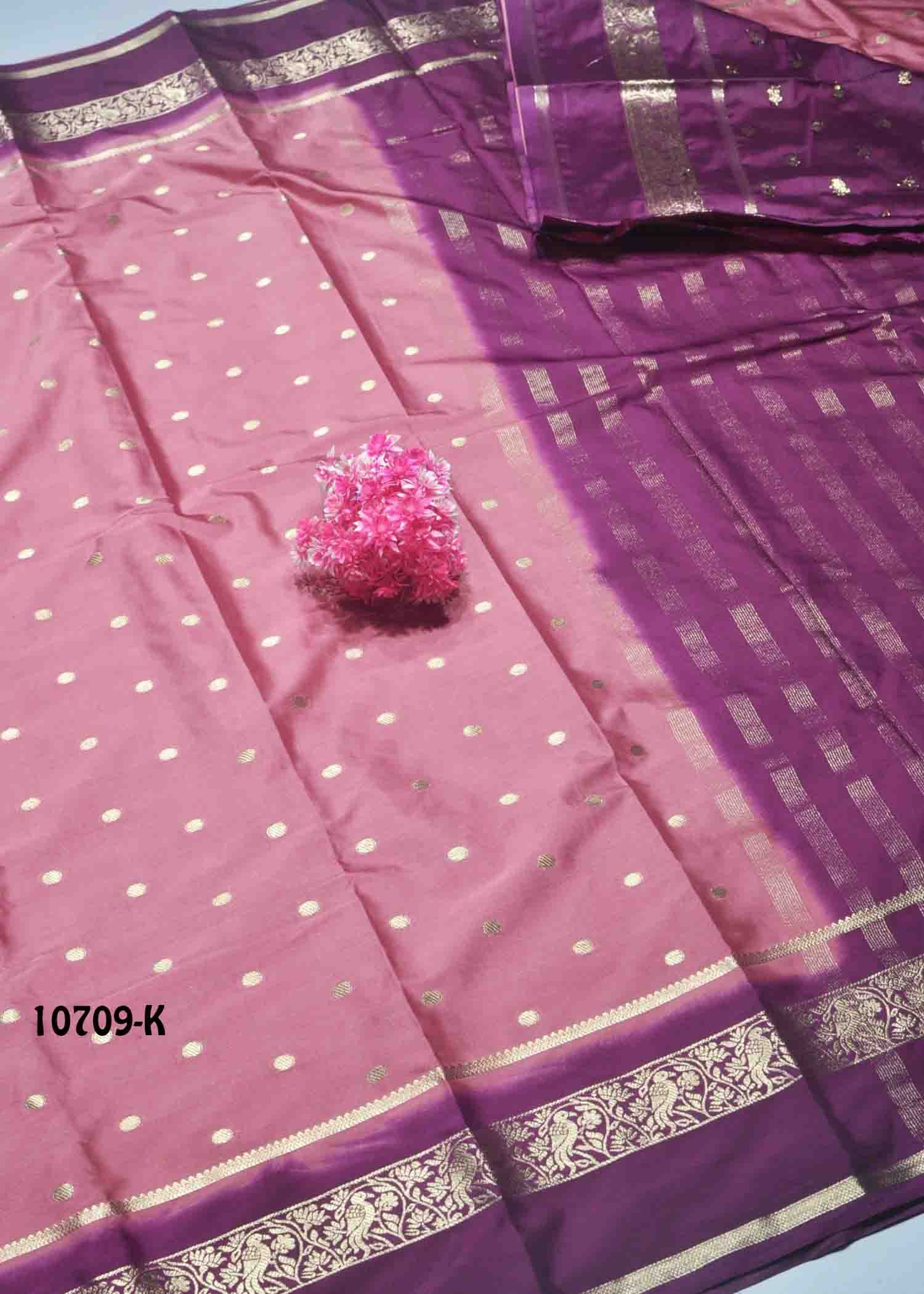 Nethra -10709 -K Babypink pink Color Excellent Mysore Silk Saree CM1485650 (RR3C)