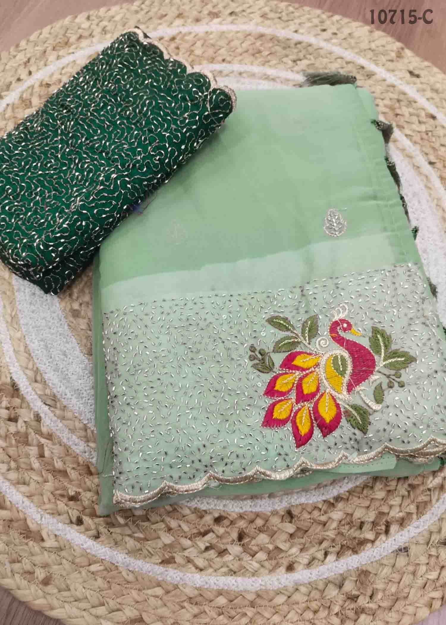 Kaviya -10715-C Green Color Excellent Designer Saree CM1474448 (RR4C)