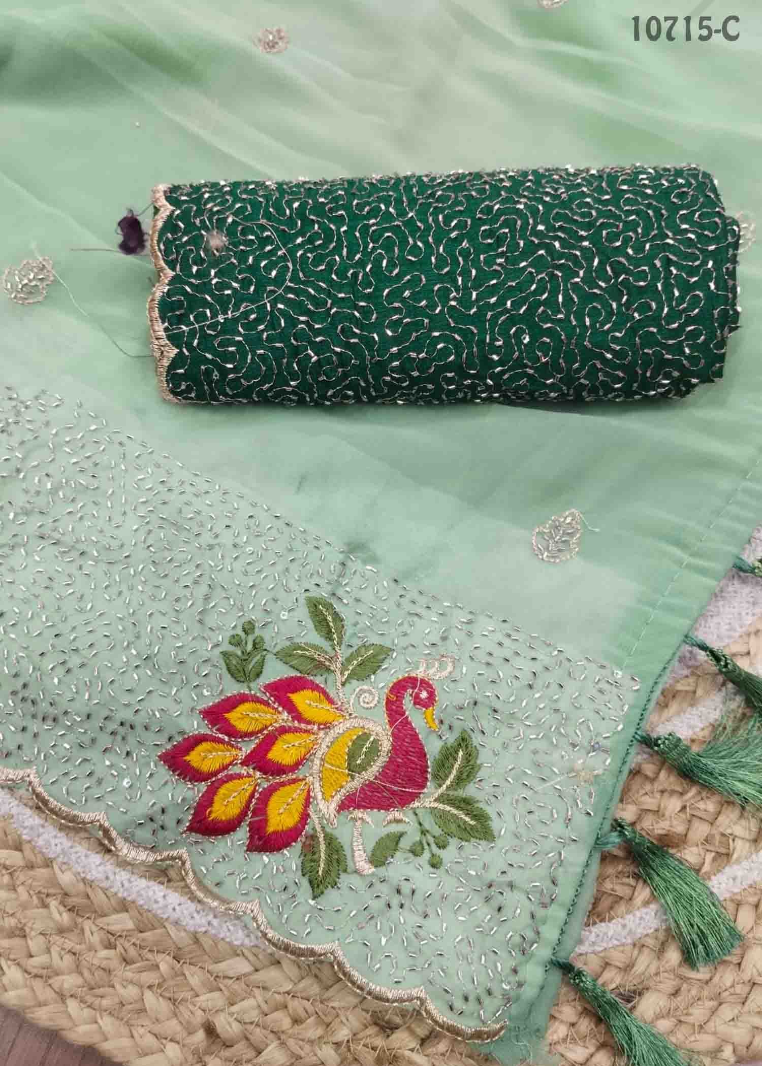 Kaviya -10715-C Green Color Excellent Designer Saree CM1474448 (RR4C)