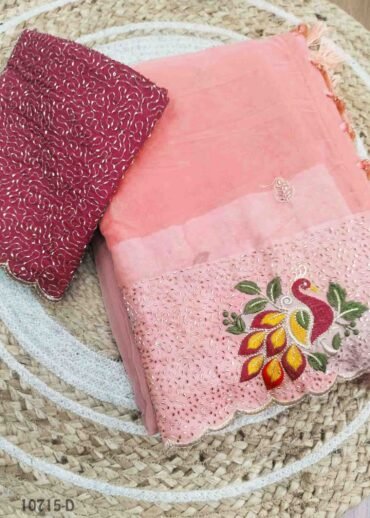Kaviya -10715-D Peach Color Excellent Designer Saree CM1474448 (RR4C)