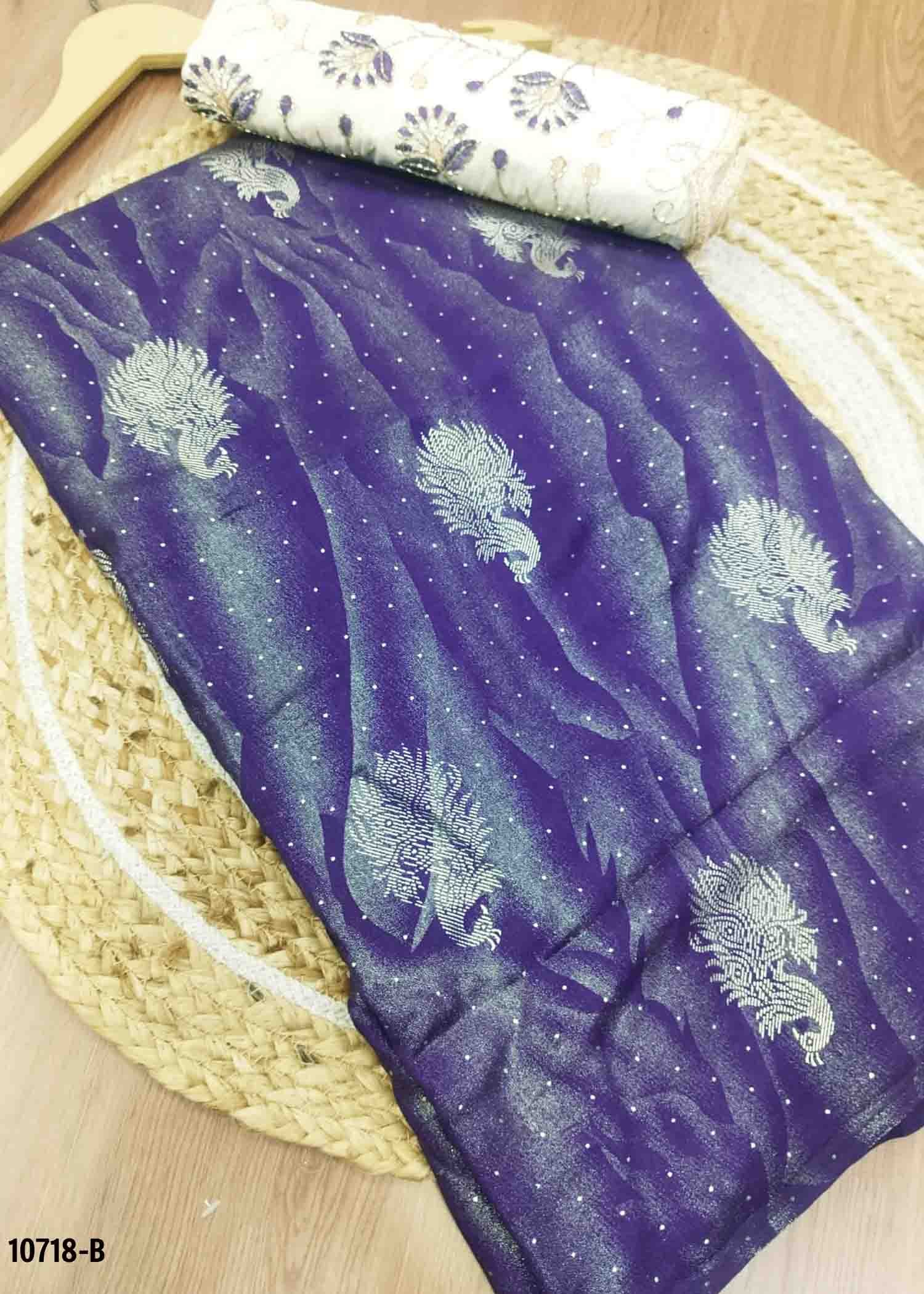 Jackulene -10718-B Violet Color Excellent Georgette Saree CM1473434 (RR4C)