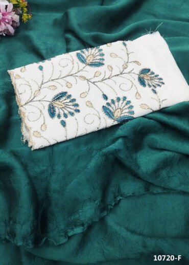 Zara -10720-F Peacockblue  Color Excellent Crushed Saree CM1475497 (RR2D)