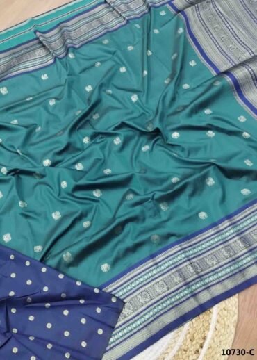 Janani -10730-C Peacockblue Color Excellent  Banaras Saree CM1492739