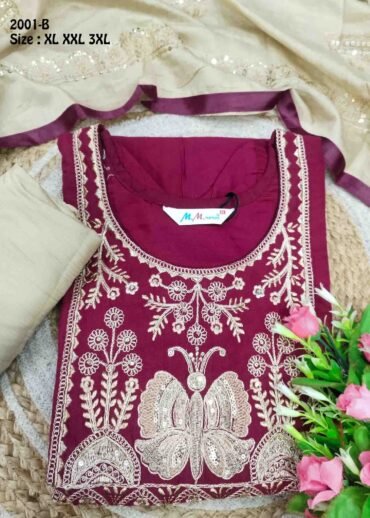 Raashmitha- 2001-B DarkPink Color Vertican Readymade Salwar CM1467420 (RR6C)