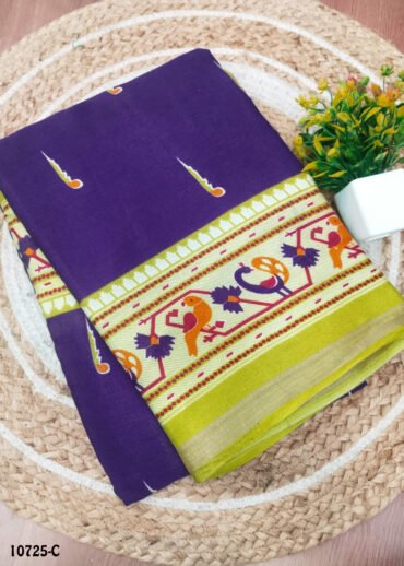Lasliya -10725-C Violet Color Traditional Fancy Cotton  Saree CM1476578 (RR6B)
