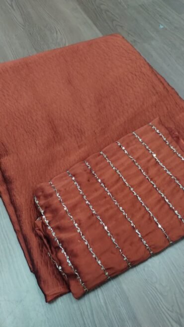 Malini 09380-A Rust Orange Color Saree CM-1475281