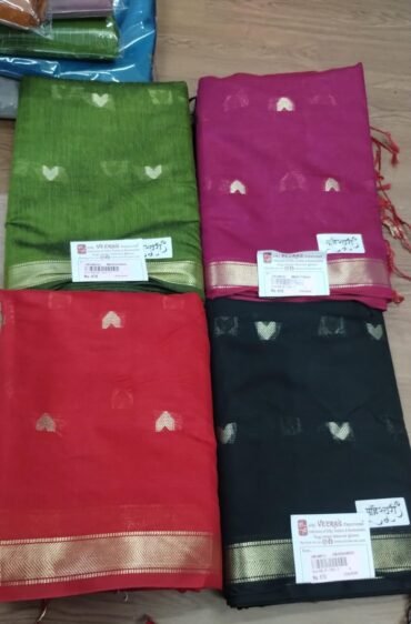 Anushka 2001-J Green, Red, Pink and Black Color Semi-Kalyani Cotton Saree CM1486101