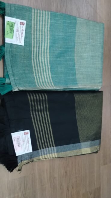 Anushka 2001-H Cyan and Black Color Handloom Cotton Saree CM1481414