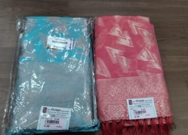 Anushka 2001-G SkyBlue and Peach Color Fancy Banaras Saree CM1476551