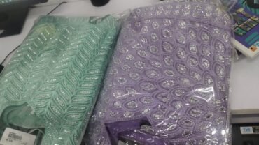 Kanimozhi 1370-A Green and Violet Readymade Chudidhar Set CM1465446