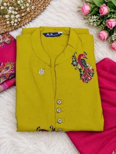 Thanvika- 1001-A Mustard Color Roman Silk Readymade Salwar CM1467423 (RR6C) - 3XL