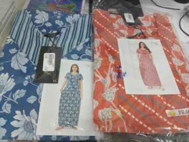 Ashmitha 10245-B Blue And Peach Colour Cotton Nighty CM1467415(XL)