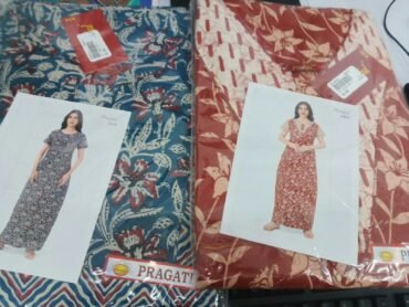 Ashmitha 10245-D Blue And Red Colour Cotton Nighty CM1467415(XXL)