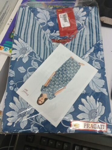 Ashmitha 10245-F Blue Cotton Nighty CM1467414(XXL)